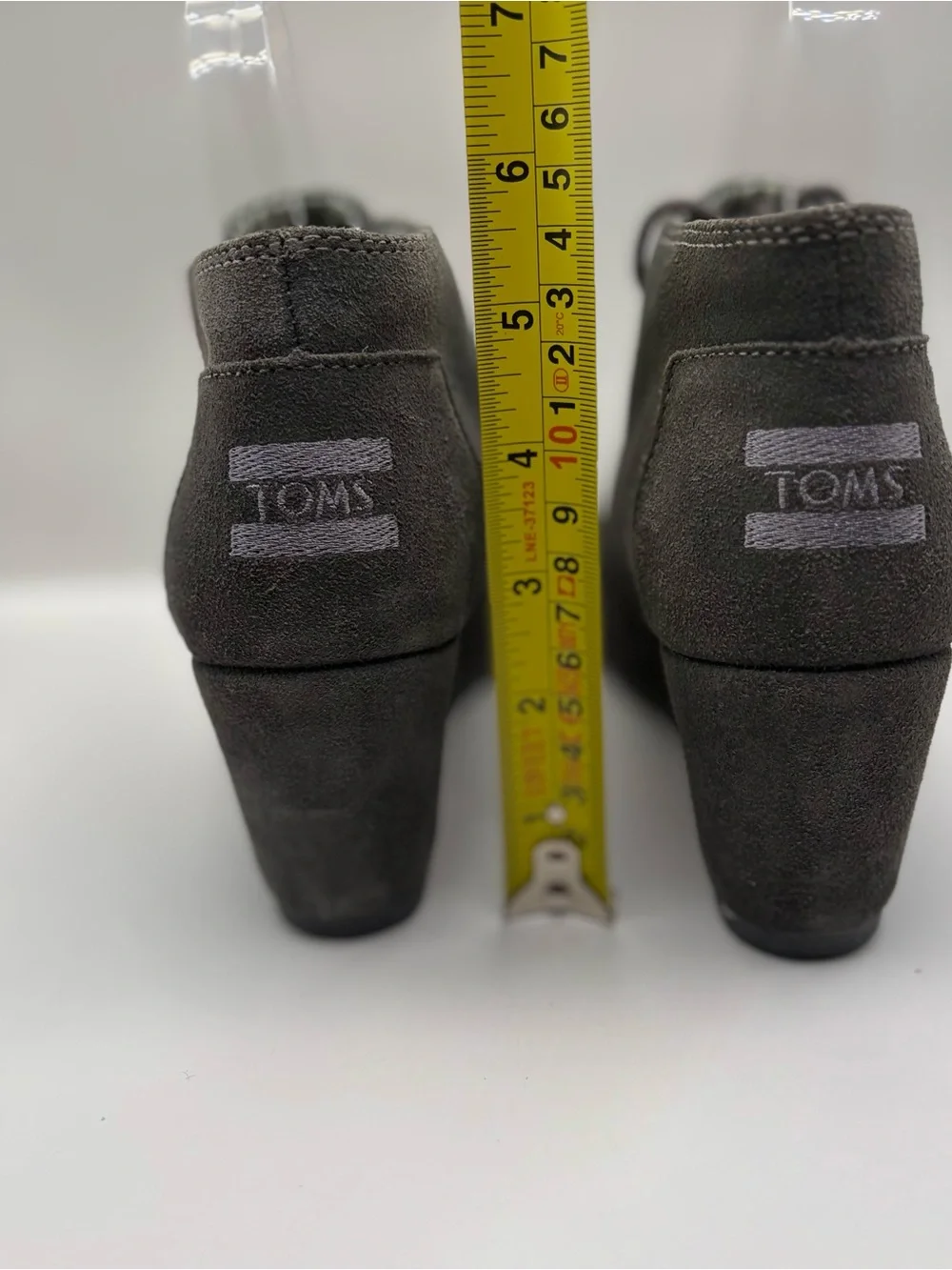 Toms Gray Suede Wedge Ankle Bootie